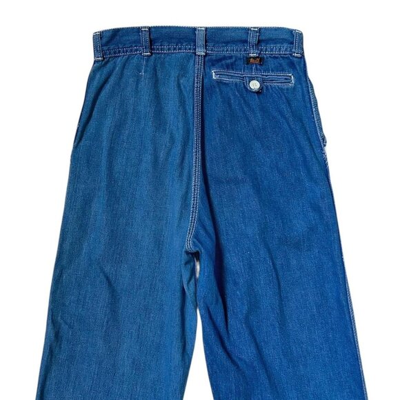 70s vintage highwaisted straight leg jeans boho long inseam faded Ziggy. - Picture 4 of 6